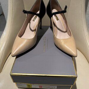 Luis Et Cie Black & Tan Mary Jane Strap Leather Pumps